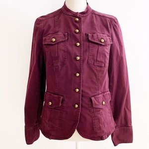 WHBM Purple Military Jacket Gold Buttons 10